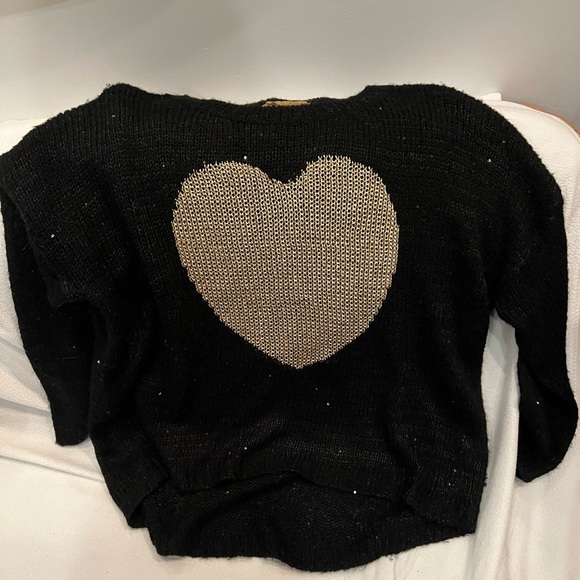 LF Katsumi Gold Heart Black Crewneck Sweater - Picture 2 of 7